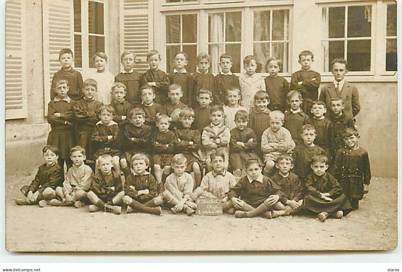 Carte Photo - SAINT-MICHEL-SUR-ORGE - Photo De Classe De Garçons - 2 Octobre 1929 - Saint Michel Sur Orge