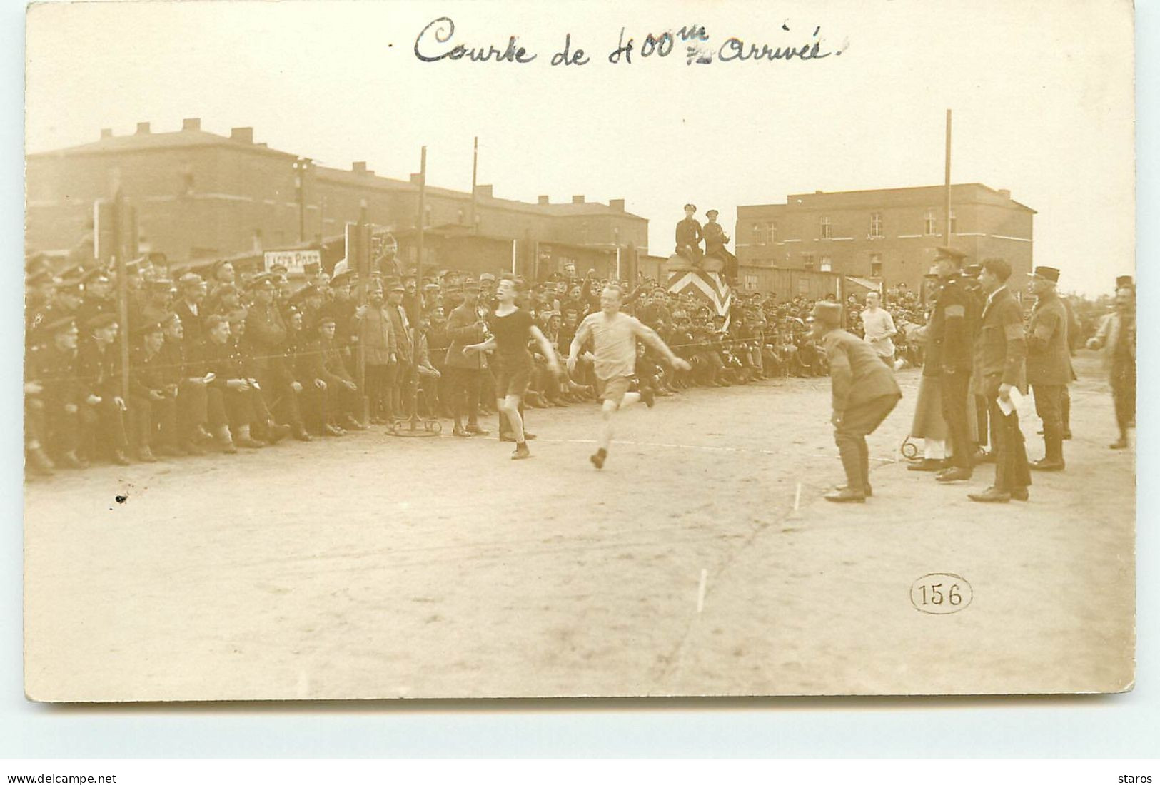 Carte Photo - Guerre 14-18 - Camp De Munster - Course De 400m Arrivée - Weltkrieg 1914-18