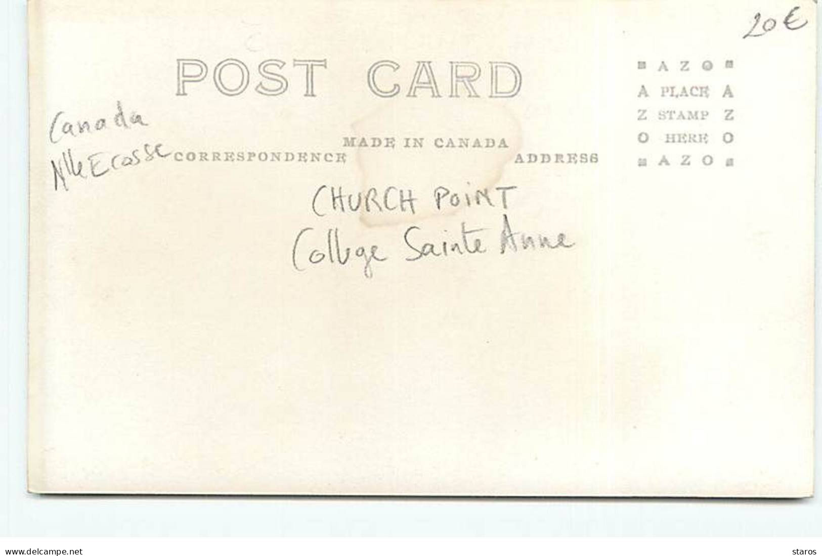 Canada - RPPC - Church Point - College Sainte Anne - Sonstige & Ohne Zuordnung