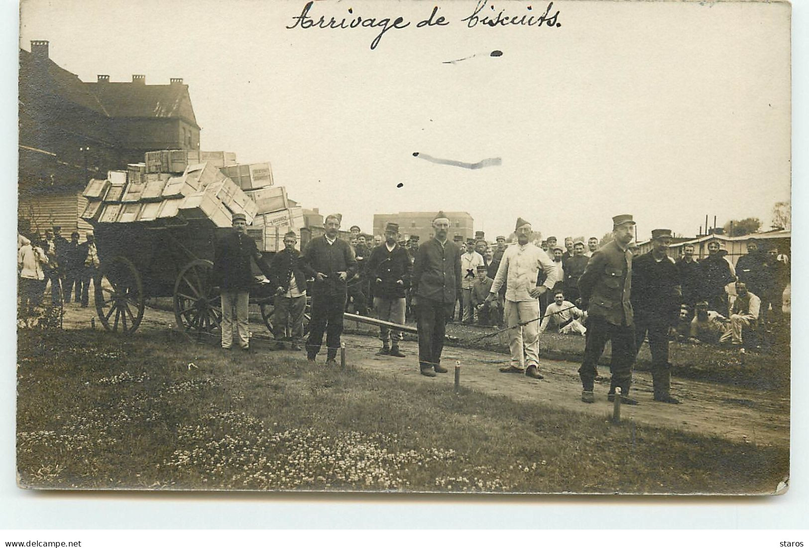Carte Photo - Guerre 14-18 - Camp De Munster - Arrivage De Biscuits - Weltkrieg 1914-18