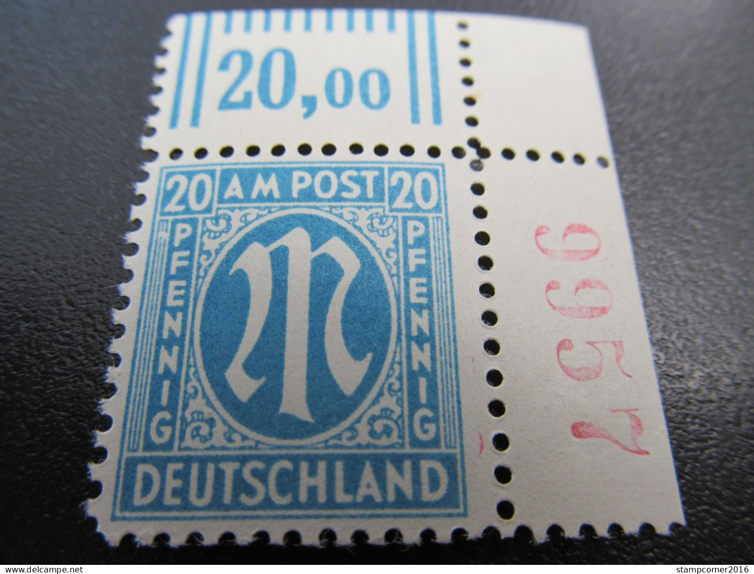 Bizone Nr. 26aCz R4, 1945, Bogenzählnummer, Postfrisch, BPP Geprüft, Mi 50€  *DEK138* - Postfris