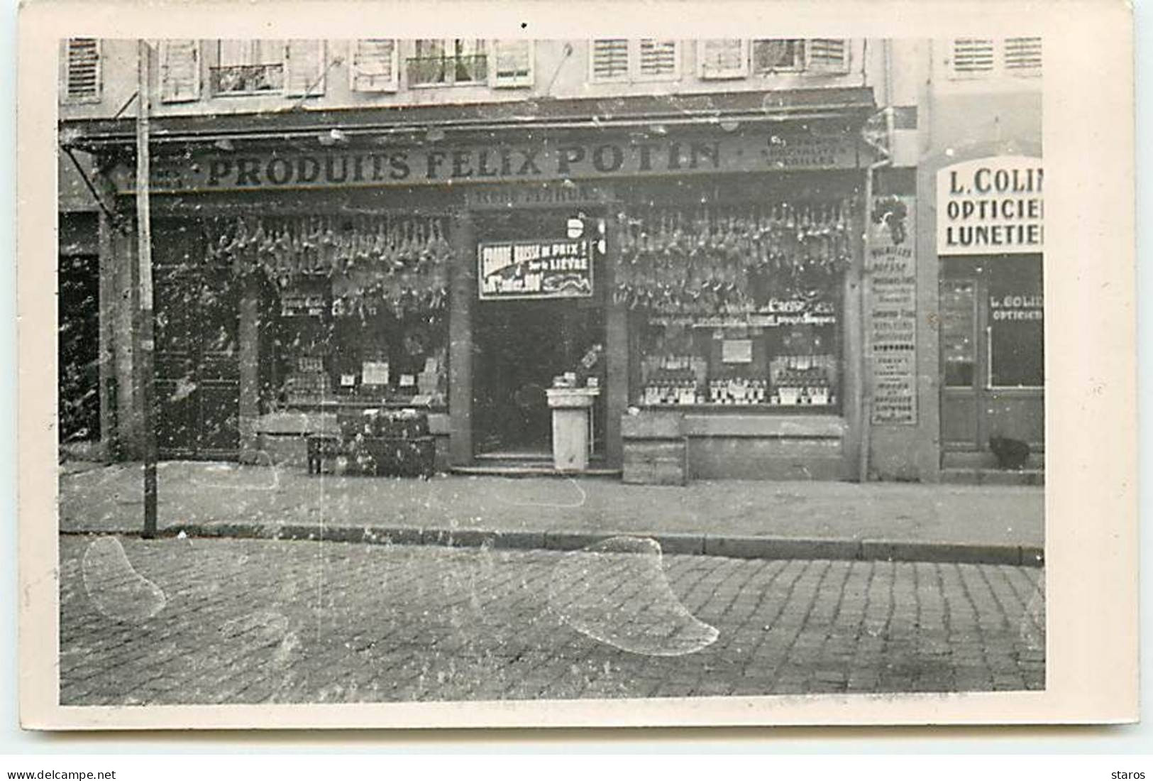 Carte Photo à Localiser - Devanture D'une épicerie Produits Félix Potin - L. Colin Opticien - Magasins