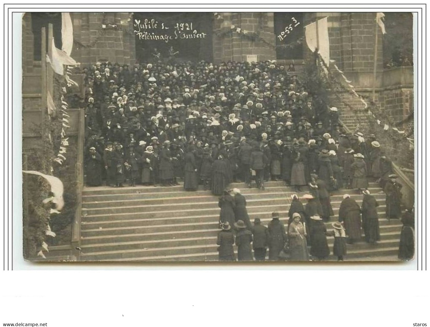 Carte-Photo Pélerinage D&amp Acute AMBERT à ND Du Puy Pélerinage Jubilé De 1921 - Le Puy En Velay