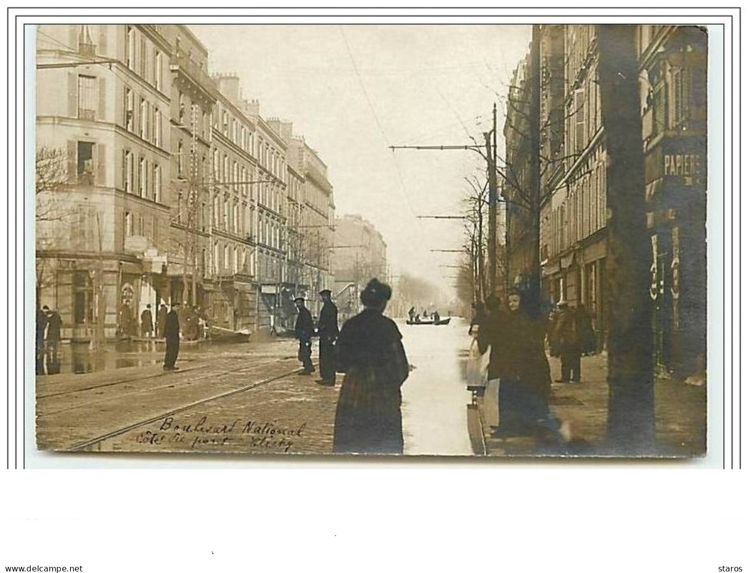 CLICHY Boulevard National Côté Du Pont Clichy Inondations 1910 - Clichy