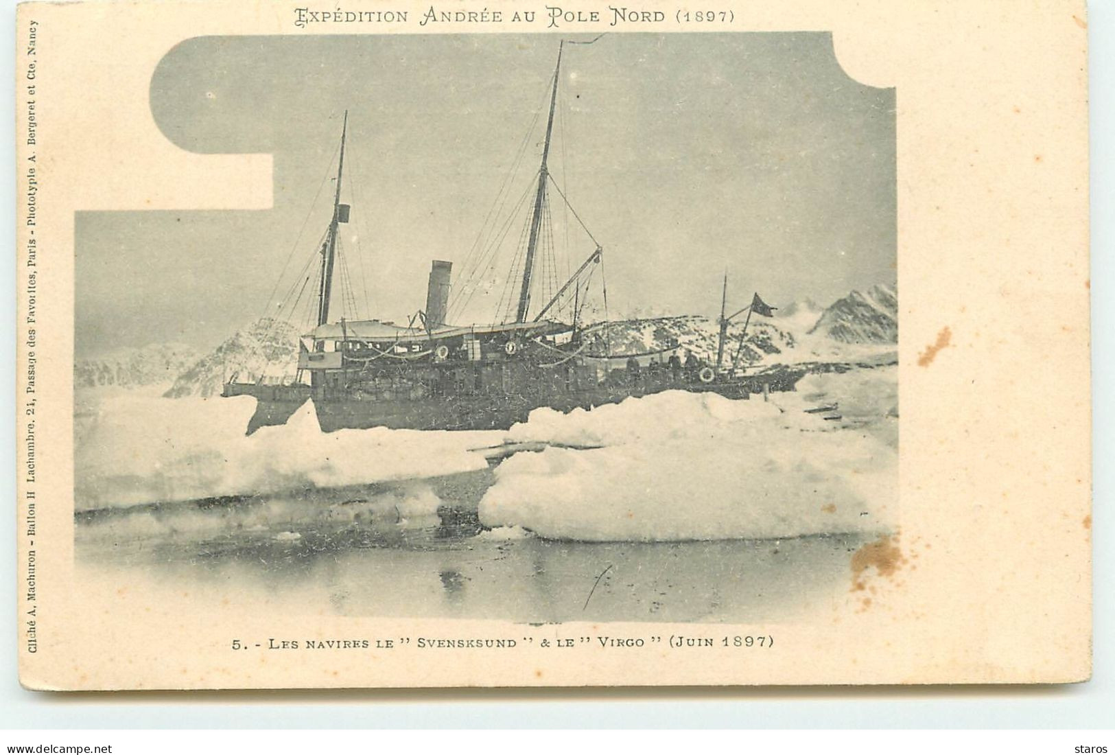 Missions - Expédition Andrée Au Pole Nord (1897) - Les Natives Le "Svensksund " Et Le "Virgo" - Missions