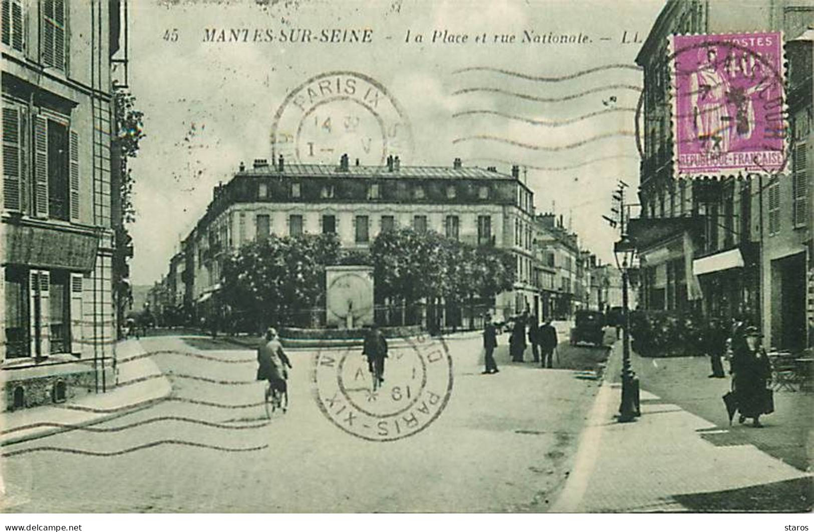 MANTES-SUR-SEINE - La Place Et Rue Nationale - Mantes La Jolie