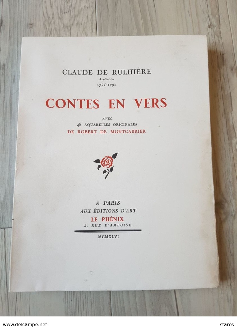 Contes En Vers De Claude De Rulhière - 1946 - Contes érotiques - Exemplaire 457/573 - Port Gratuit / Free Shipping - Fairy Tales, Popular Stories & Legends