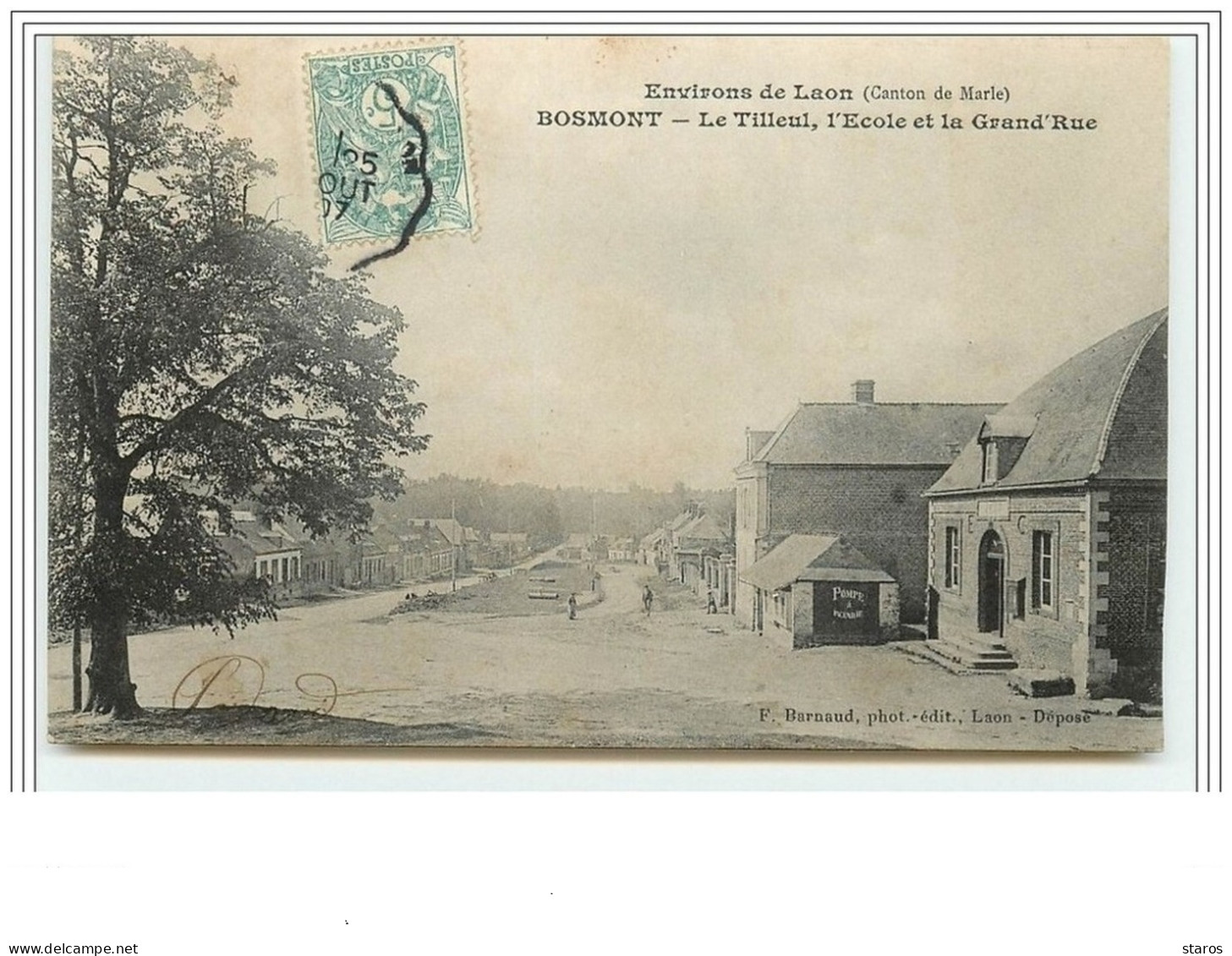 Environs De Laon BOSMONT Le Tilleul, L'Ecole Et La Grand'Rue - Sonstige & Ohne Zuordnung