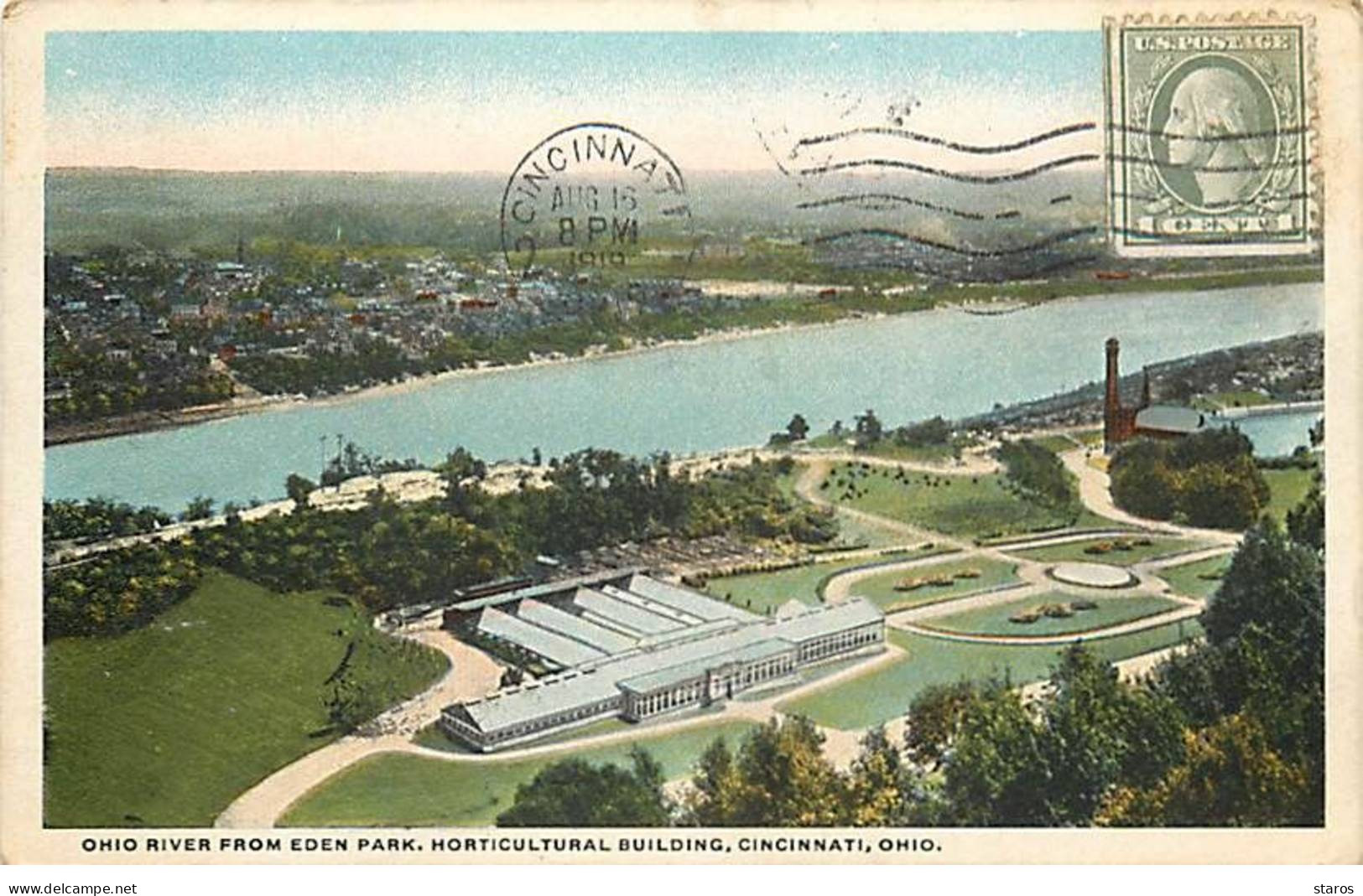 Etats-Unis - CINCINNATI - Ohio River From Eden Park, Horticultural Building - Cincinnati