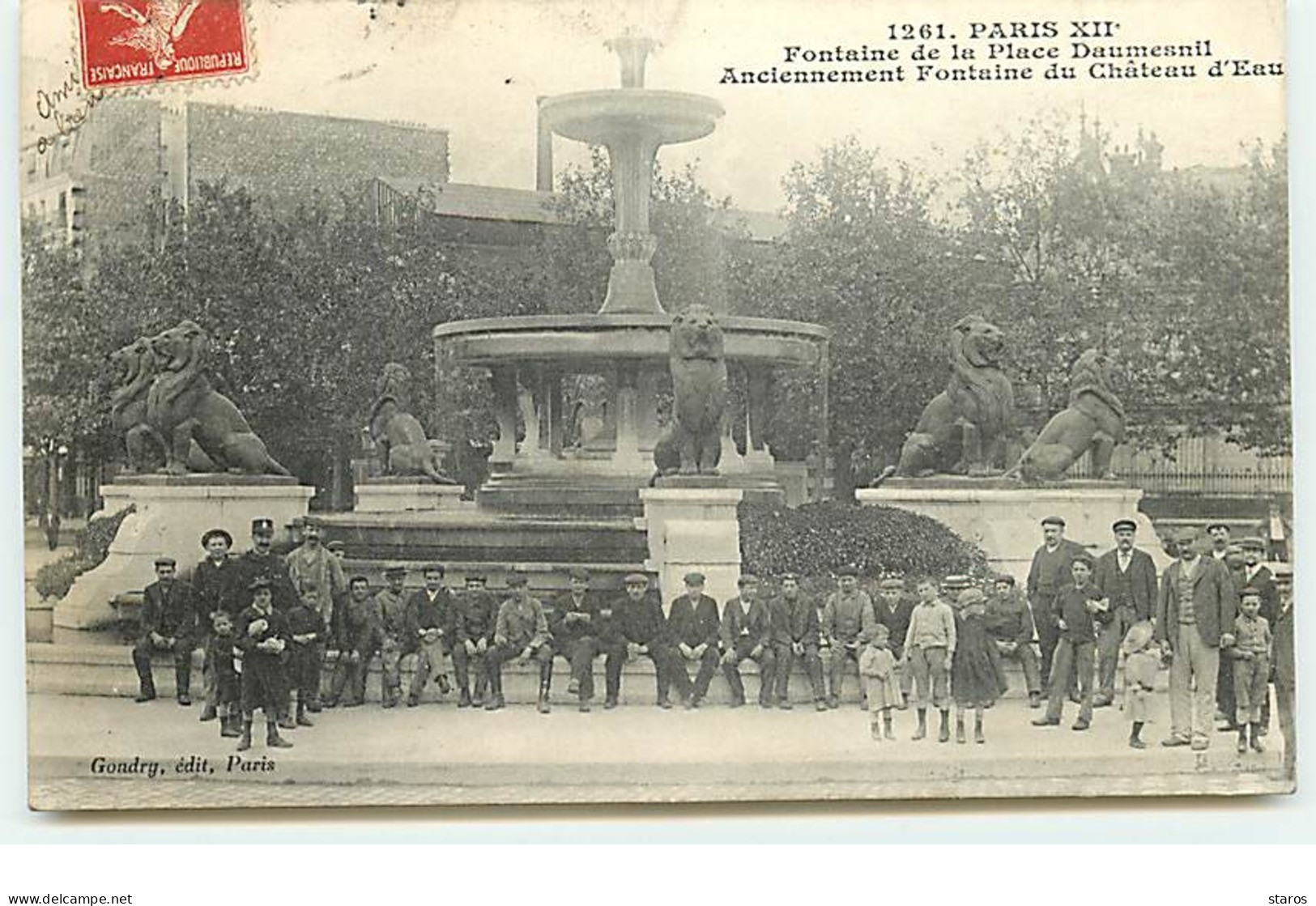 PARIS XII - Fontaine De La Place Daumesnil Anciennement Fontaine Du Château D'Eau - Gondry N°1261 - Paris (12)