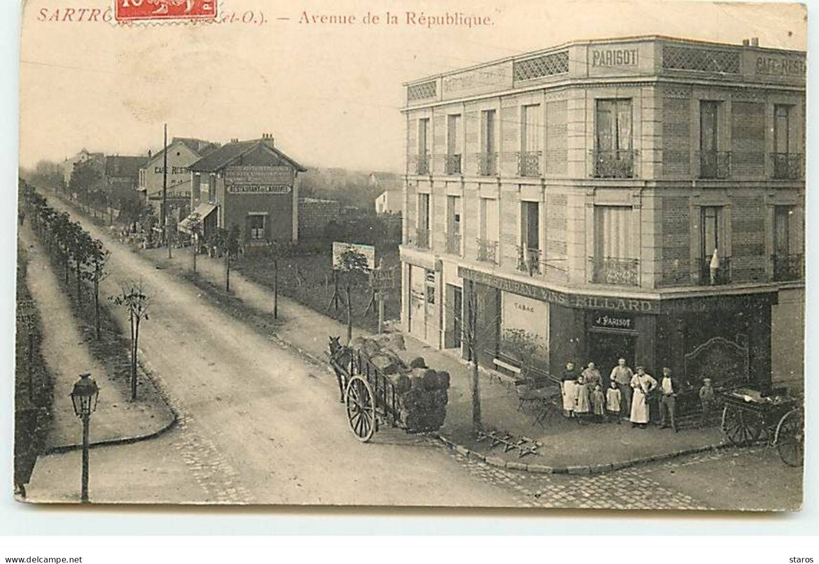 SARTROUVILLE - Avenue De La République - Café-Restaurant, Billard, J.Parisot - Sartrouville