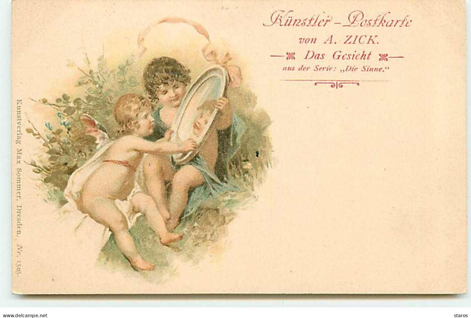 Ange - Künstler - Von A. Zick - Das Gesight - Anges, L'un Se Regardant Dans Un Miroir - Anges