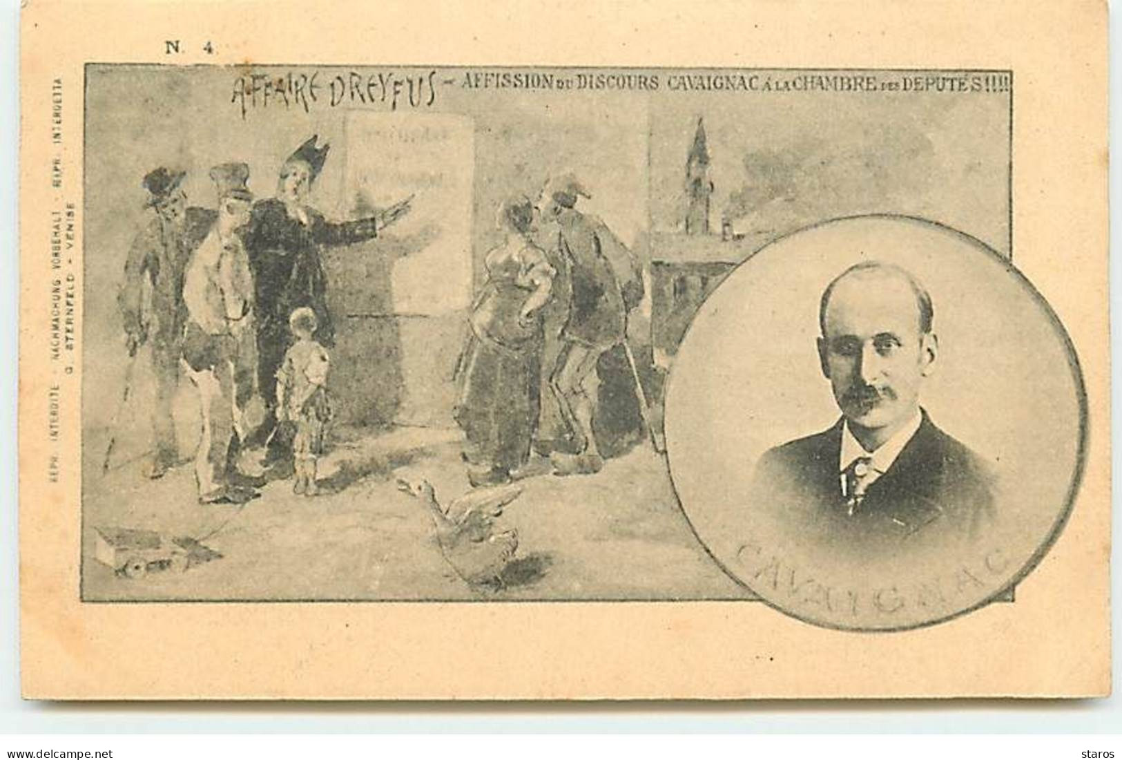 Politique - Affaire Dreyfus N°4 - Affission Du Discours Cavaignac A La Chambre Des Députés - Evènements