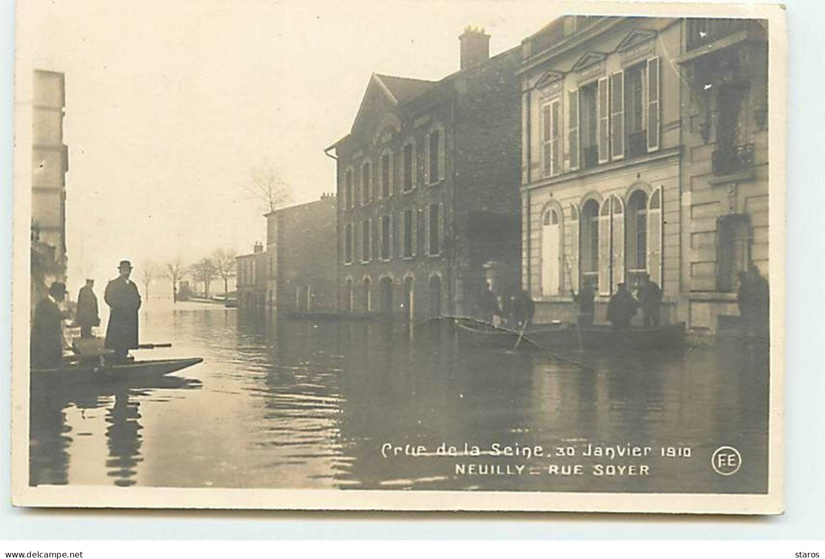 NEUILLY-SUR-SEINE - Rue Soyer - Crue De La Seine 30 Janvier 1910 - Neuilly Sur Seine