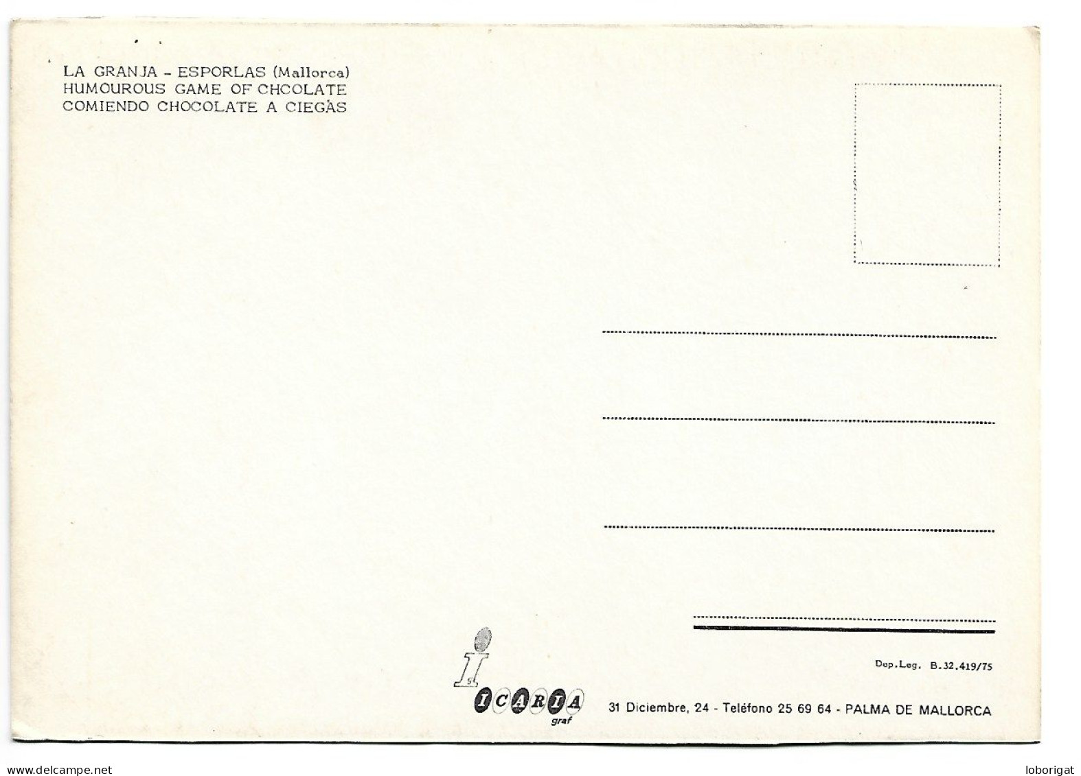 COMIENDO CHOCOLATE A CIEGAS / HUMOUROUS GAME OF CHOCOLATE.- LA GRANJA / ESPORLAS - MALLORCA.- ( ESPAÑA ) - Mallorca