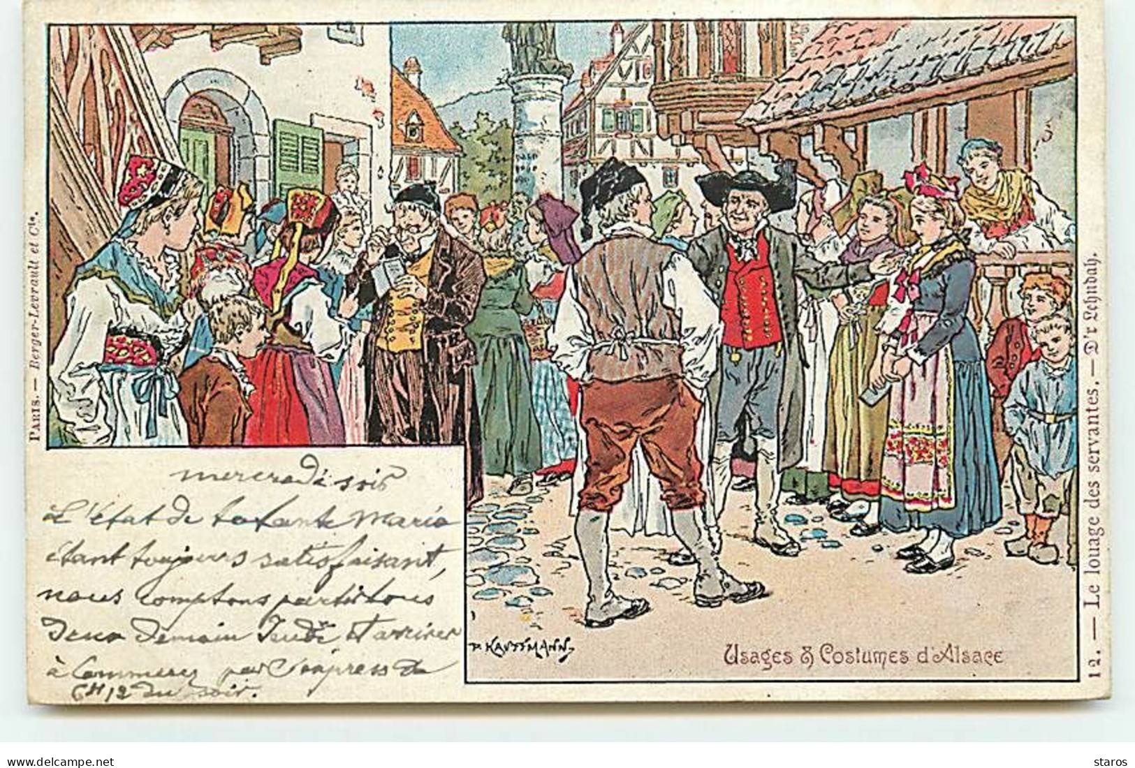 Fantaisie - Kauffmann N°12 - Usages & Costumes D'Alsace - Le Louage Des Servantes - Alsace