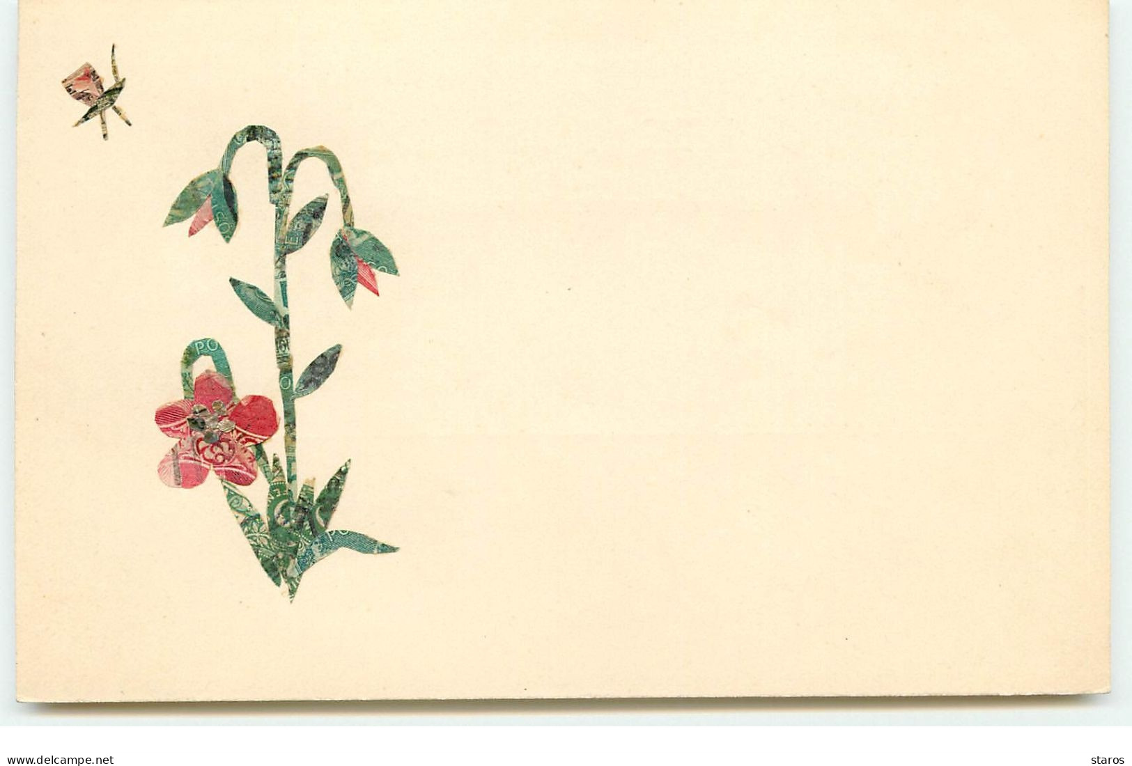 Représentation De Timbres - Cut Stamps - Insecte Près De Fleurs - Briefmarken (Abbildungen)