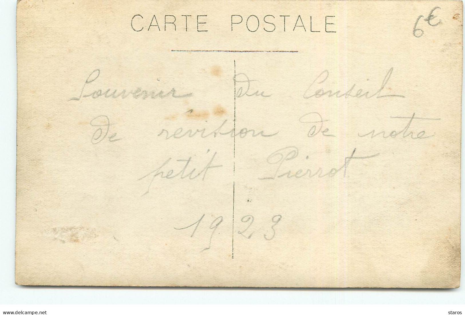 Carte Photo à Localiser - Souvenir Du Conseil De Révision De Notre Petit Pierrot 1923 - A Identifier