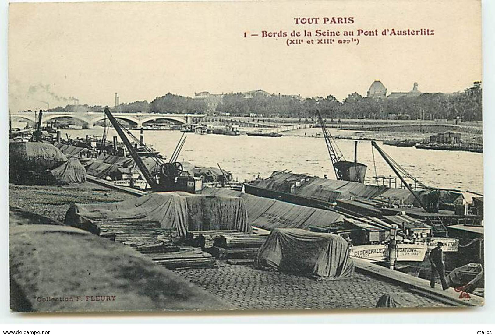 Tout PARIS XII Et XIII - Bords De La Seine Au Pont D'Austerlitz - Péniches - Fleury N°1 - Paris (12)