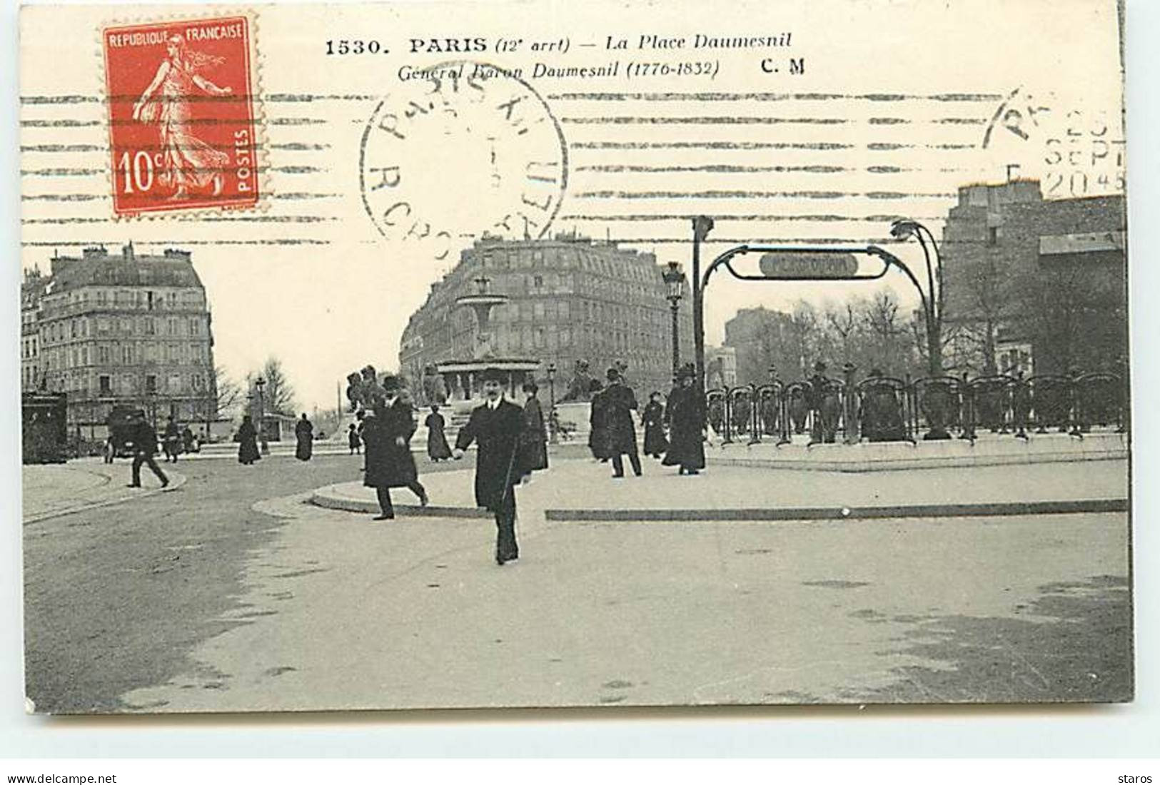 PARIS XII - La Place Daumesnil - Général Baron Daumesnil - Métro - Distrito: 12