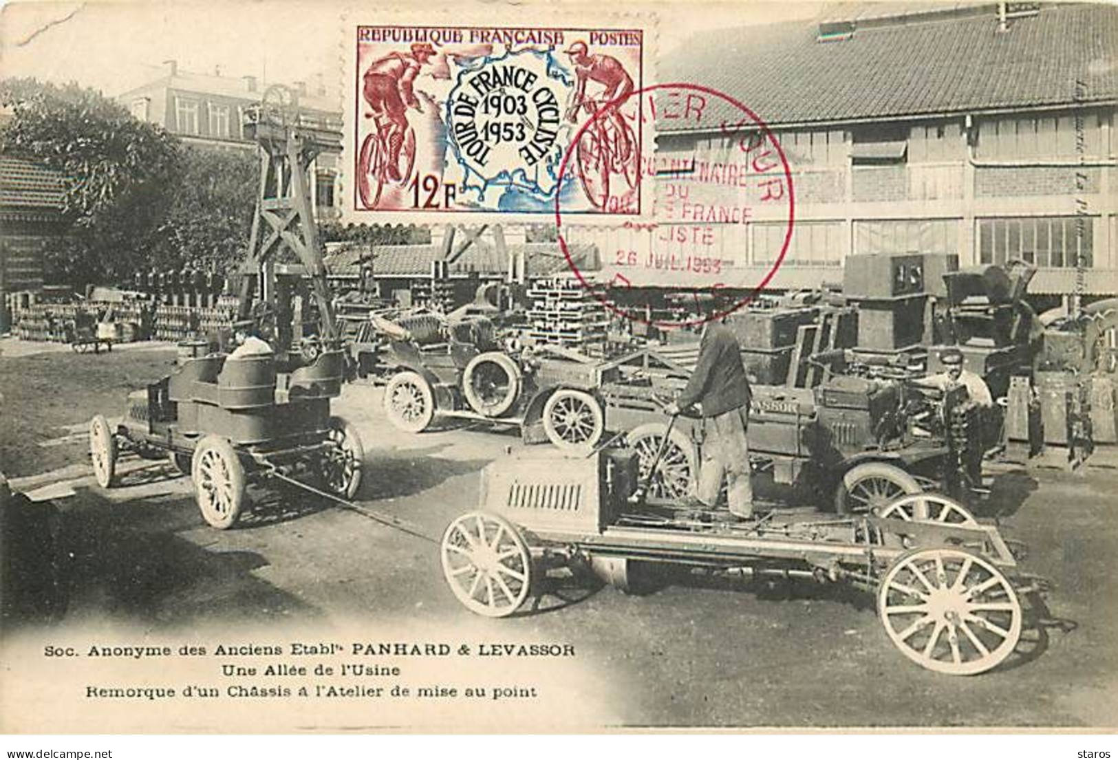 Automobile - Soc. Anonyme Des Anciens Etabl. Panhard & Levassor - Une Allée De L'Usine - Remorque D'un Châssis ... - Sonstige & Ohne Zuordnung