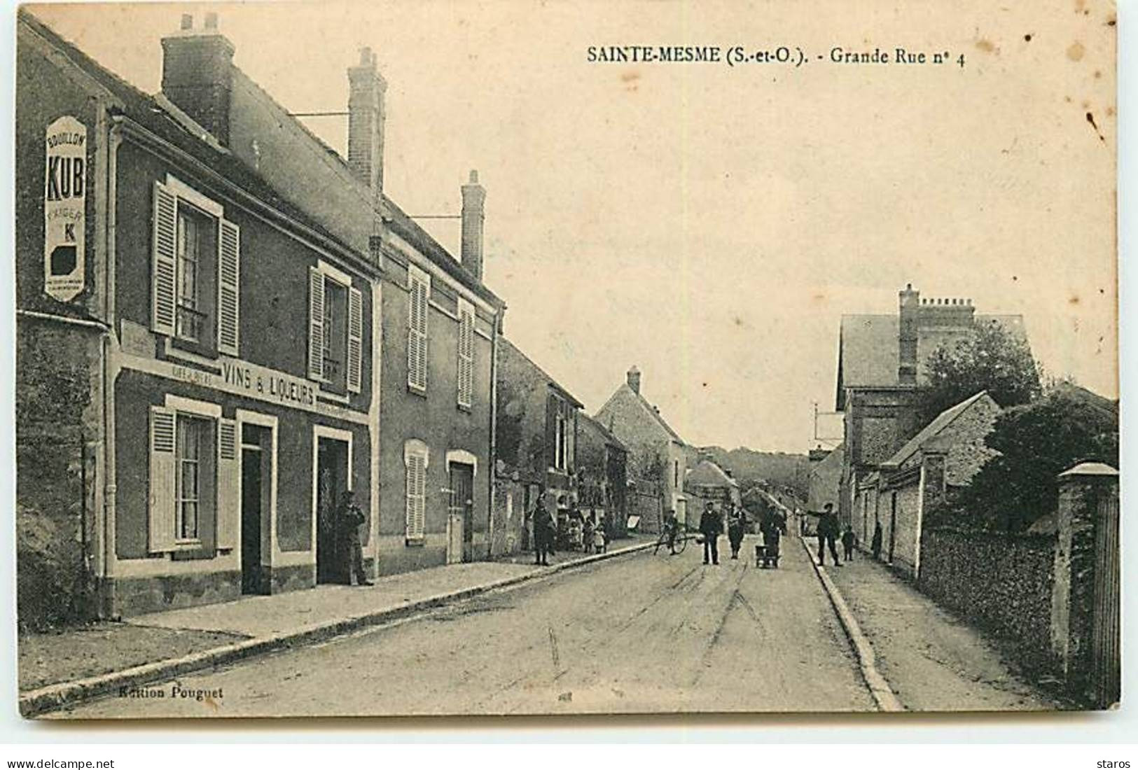 SAINTE-MESME - Grande Rue N°4 - Plaque Publicitaire Bouillon Kub - Commerce De Vins & Liqueurs - Autres & Non Classés