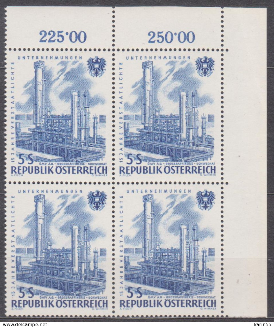 1961 , 15 Jahre Verstaatlichte Unternehmen ( Mi.Nr.: 1096 ) (1) 4-er Block Postfrisch ** - Unused Stamps