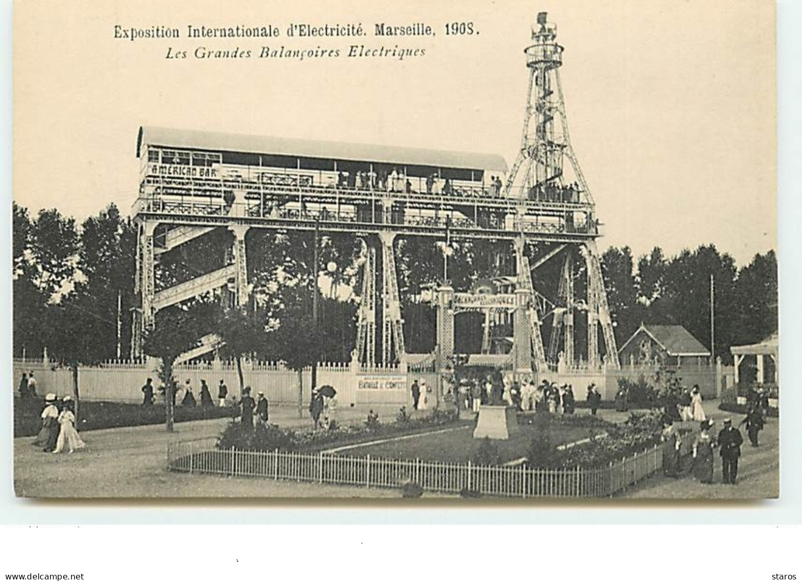 MARSEILLE - Exposition Internationale D'Electricité 1908 - Les Grandes Balançoires Electriques - Manège - Weltausstellung Elektrizität 1908 U.a.