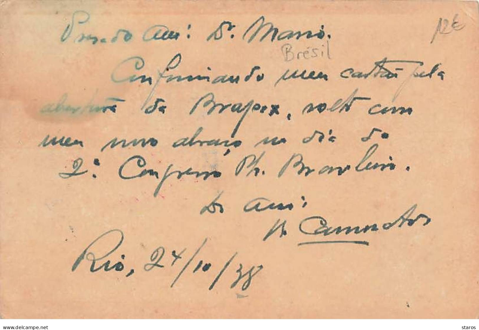 Brésil - RIO DE JANEIRO - 2° Congresso Filatelico Brasileiro - 1938 - Lettres & Documents