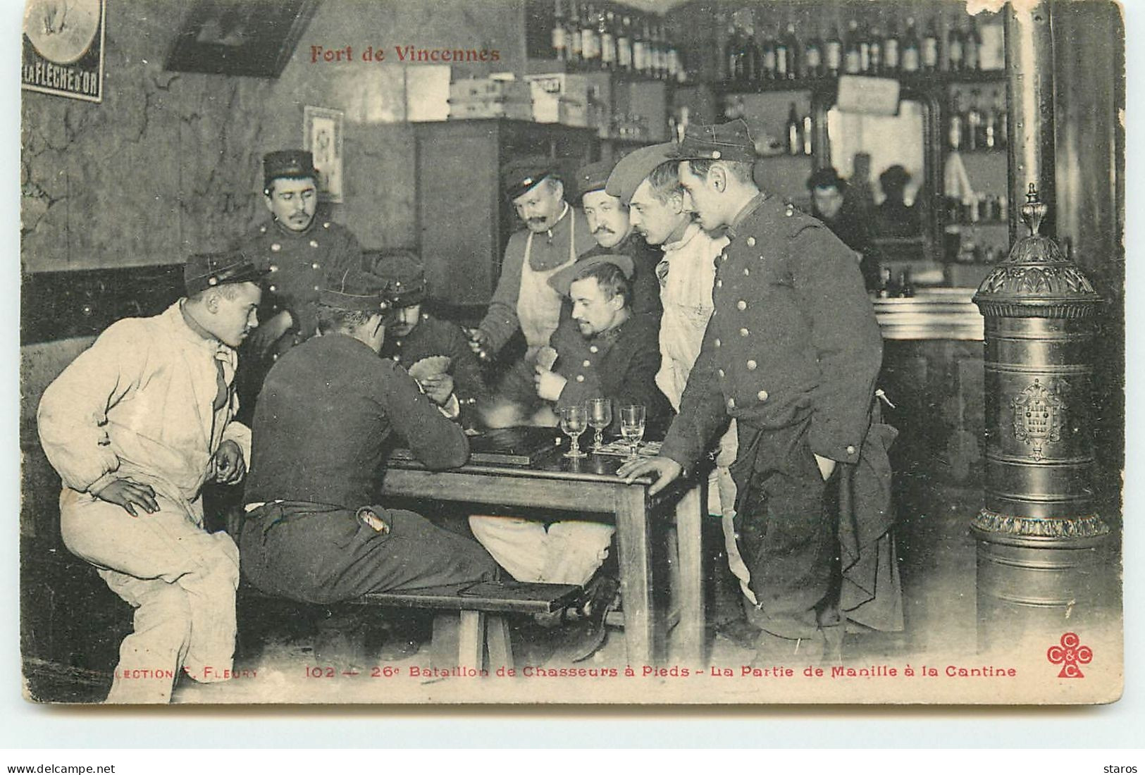 Fort De Vincennes - 26è Bataillon De Chasseurs à Pieds - La Partie De Manille à La Cantine - Jeu De Cartes - Fleury - Spielkarten