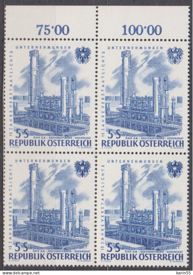 1961 , 15 Jahre Verstaatlichte Unternehmen ( Mi.Nr.: 1096 ) (2) 4-er Block Postfrisch ** - Unused Stamps