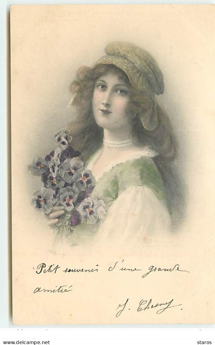 M.M. Vienne N°322 - Wichera - Jeune Femme Avec Un Bouquet De Fleurs - Frauen