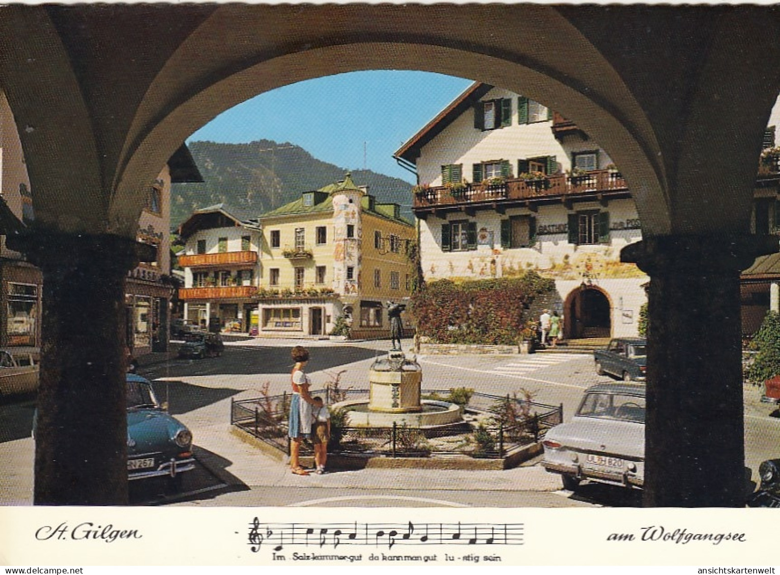 St.Gilgen Am Wolfgangsee, Salzburg, Markt Mit Mozartbrunnen Ngl #G5315 - Altri & Non Classificati