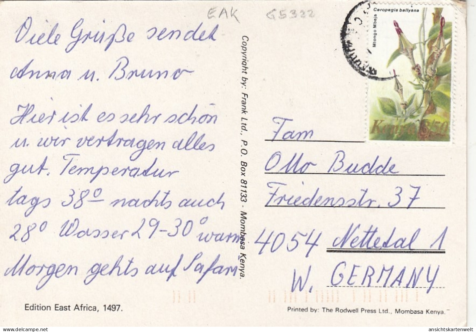 Jambo From Kenia, Mehrbildkarte Glum 1960? #G5322 - Unclassified