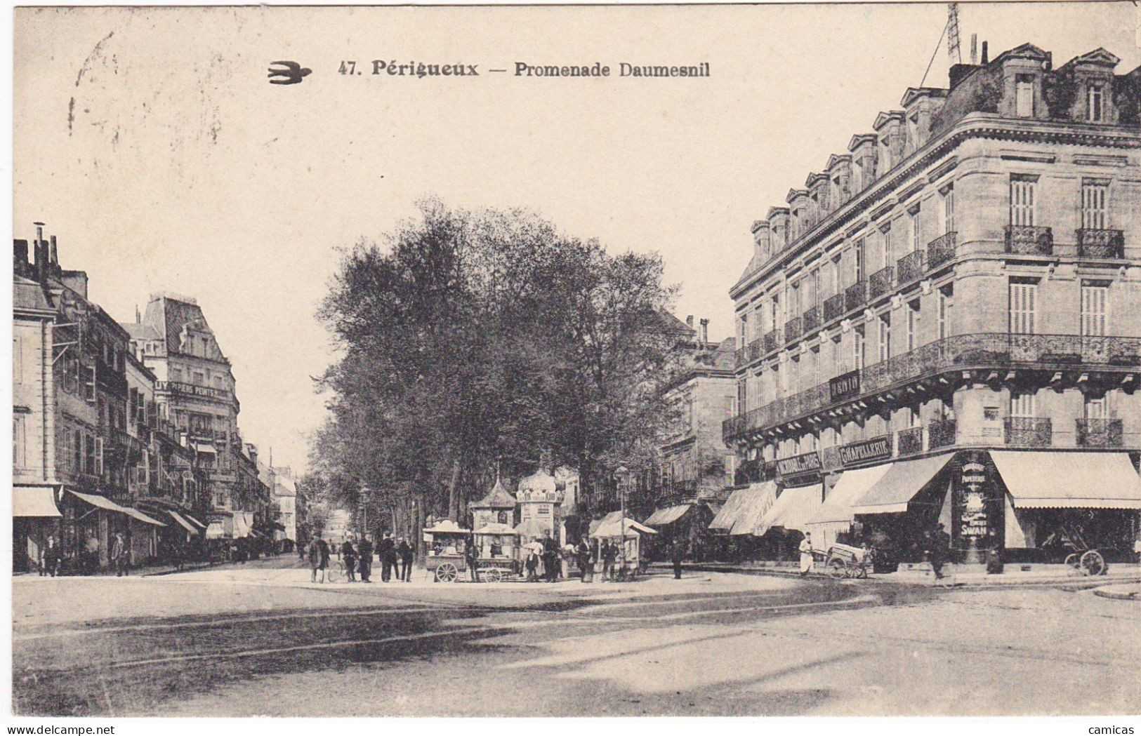 CPA: PERIGUEUX: Promenade Daumesnil , Chapellerie,,carte Animée (voyagée Le 8-10-23 - Périgueux