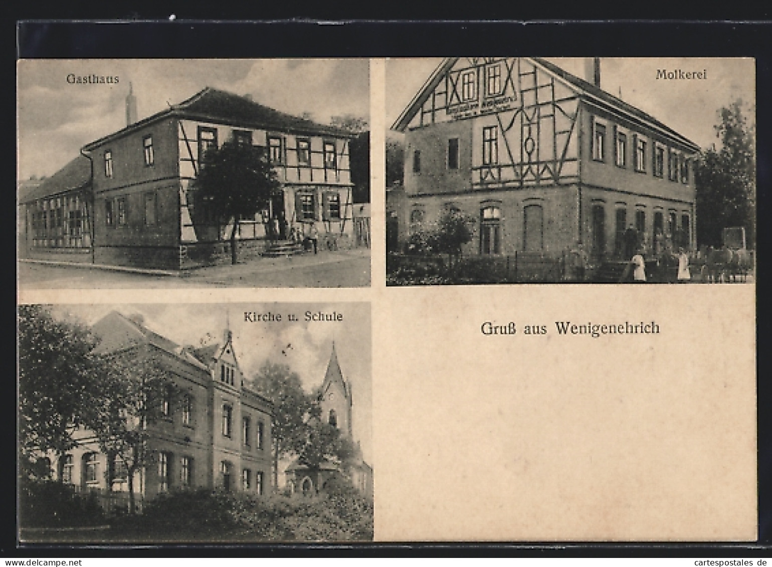 AK Wenigenehrich, Gasthaus, Molkerei, Kirche Und Schule  - Autres & Non Classés