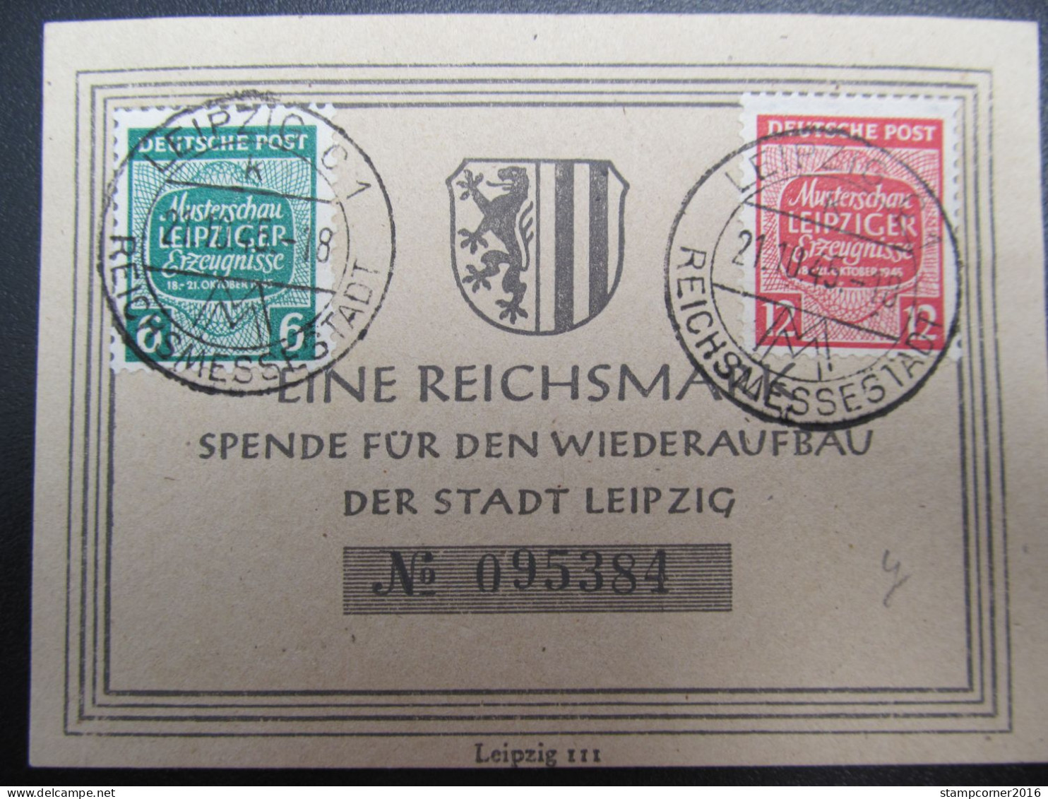 SBZ Nr. 124-125, Sonderkarte, Sonderstempel LEIPZIG  *DEL1011* - Briefe U. Dokumente