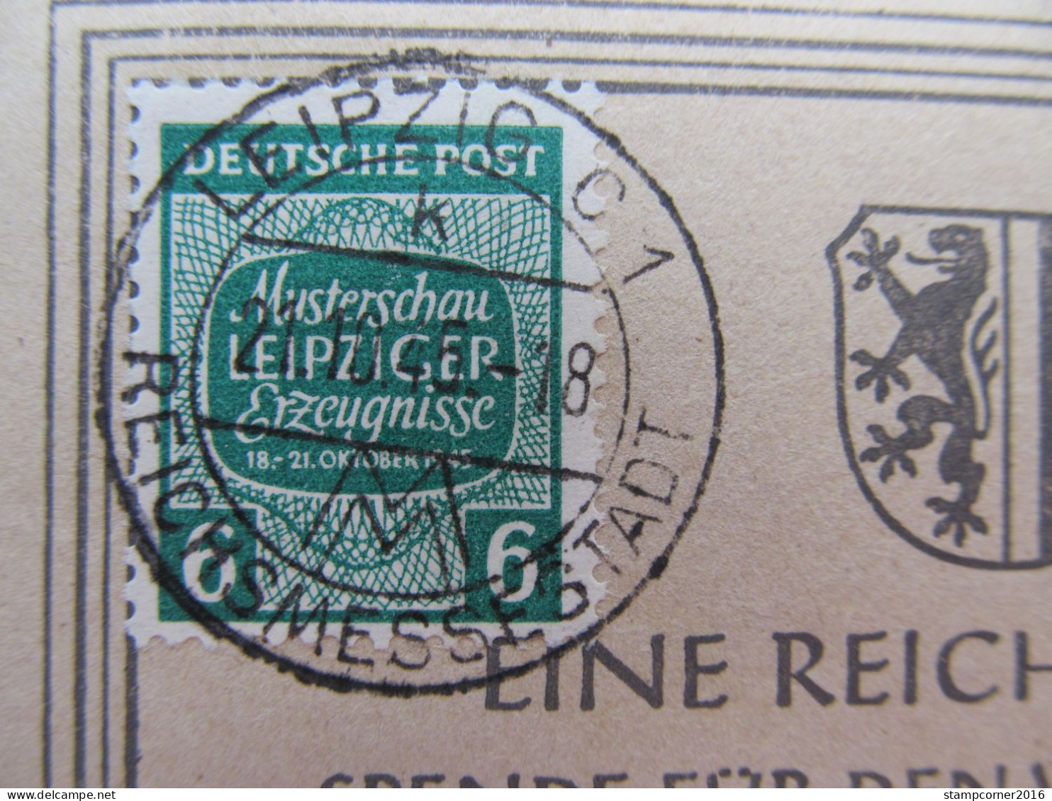 SBZ Nr. 124-125, Sonderkarte, Sonderstempel LEIPZIG  *DEL1011* - Briefe U. Dokumente