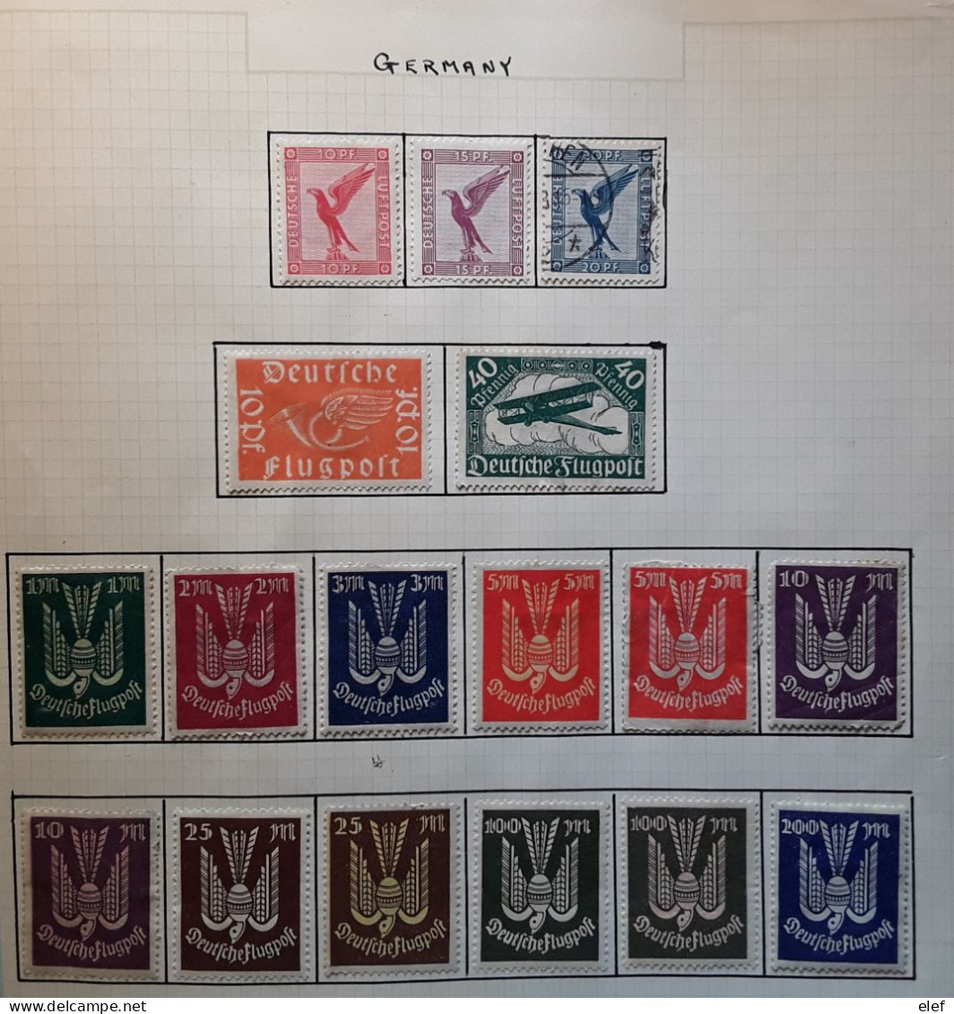 Deutsches Reich Allemagne 1922 - 1926 Luftpost Poste Aérienne   17 Timbres Neufs * Et Obl TB - Poste Aérienne & Zeppelin