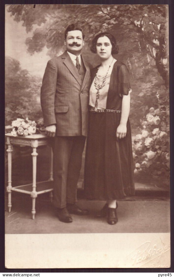 Carte-photo " Couple " Photographe Boyer, Romans - Fotografía