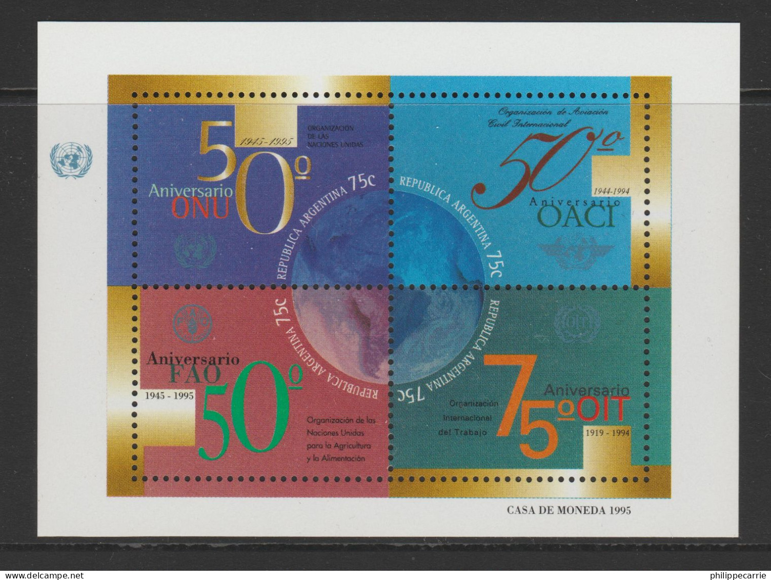 ARGENTINE 1995 YT AR1905-1908 Anniversaire ONU ** - Unused Stamps