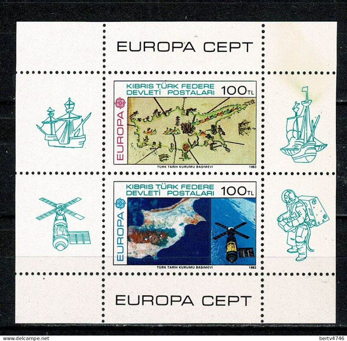 Turkish Cyprus 1983   Yv Bf 4**, Mi Bl 4**,  Europa Cept - Neufs