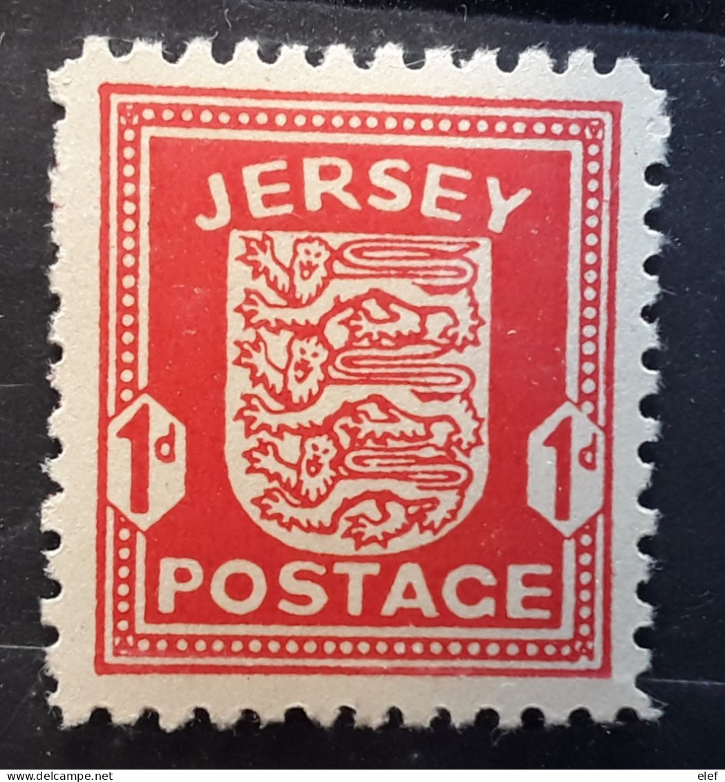 JERSEY 1941 German Occupation Allemande,  Yvert No  2 , One Penny Rouge Neuf * MH TB - Jersey