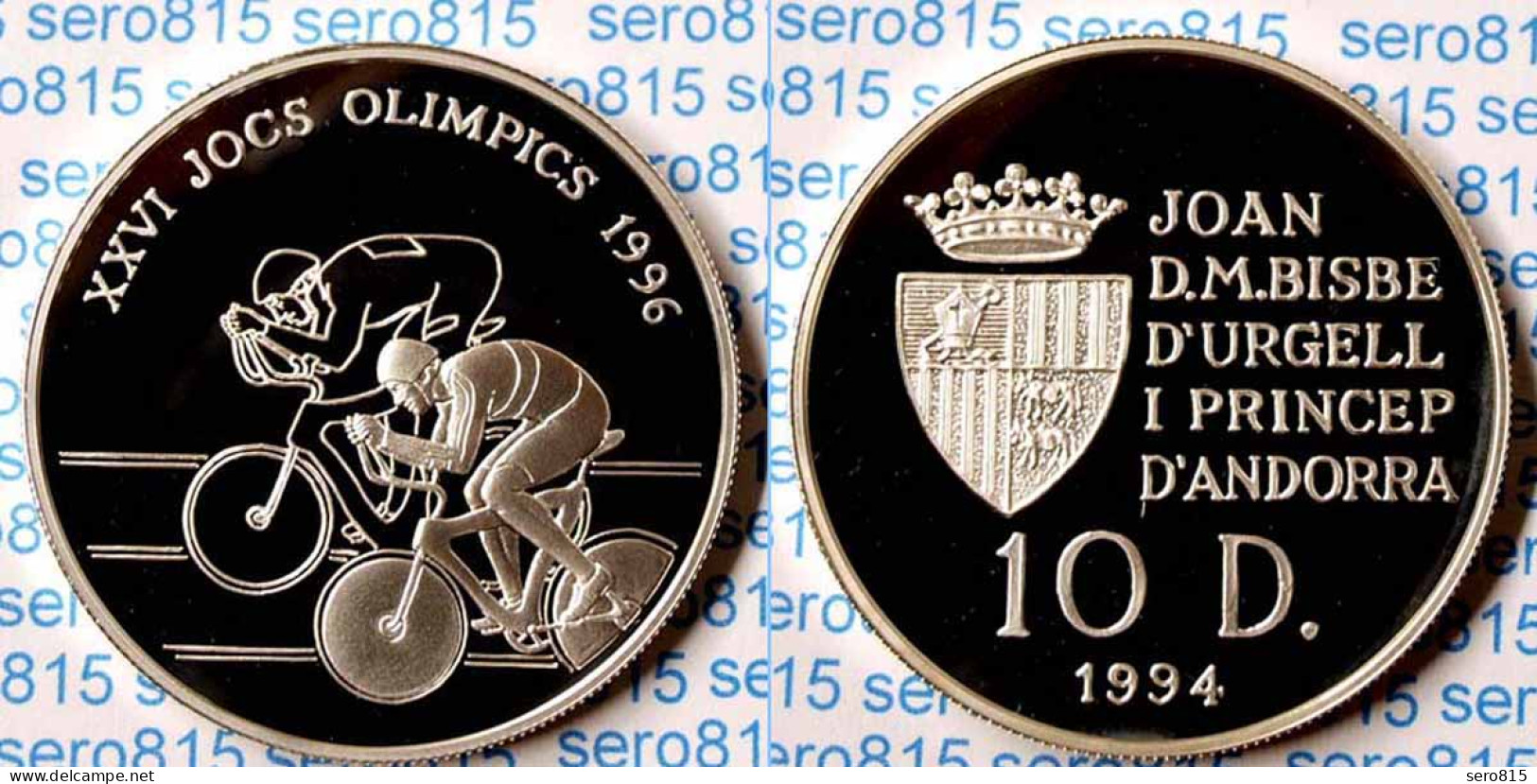 Andorra 10 Diners Silber 1994 PP Olympische Spiele Atlanta 1996 RADRENNEN (n169 - Andere - Europa