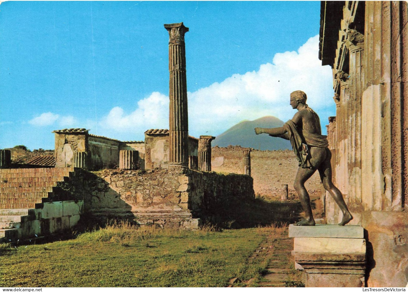 ITALIE - Pompei - Fouille Temple D'Apollon - Vue Générale - Ruines - Statue - Carte Postale Ancienne - Pompei