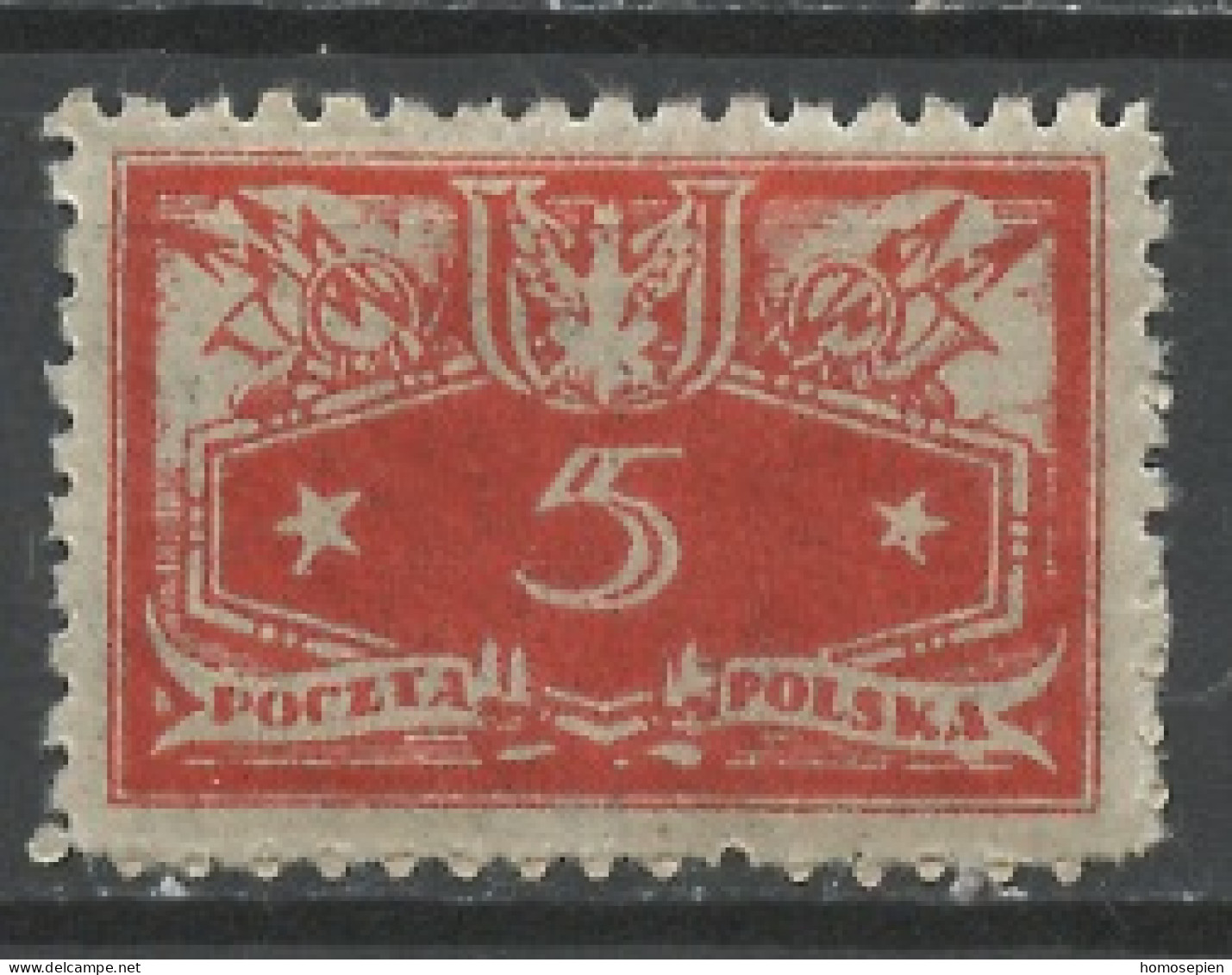 Pologne - Poland - Polen Service 1921 Y&T N°S12 - Michel N°D12 * - 5f Chiffre - Service