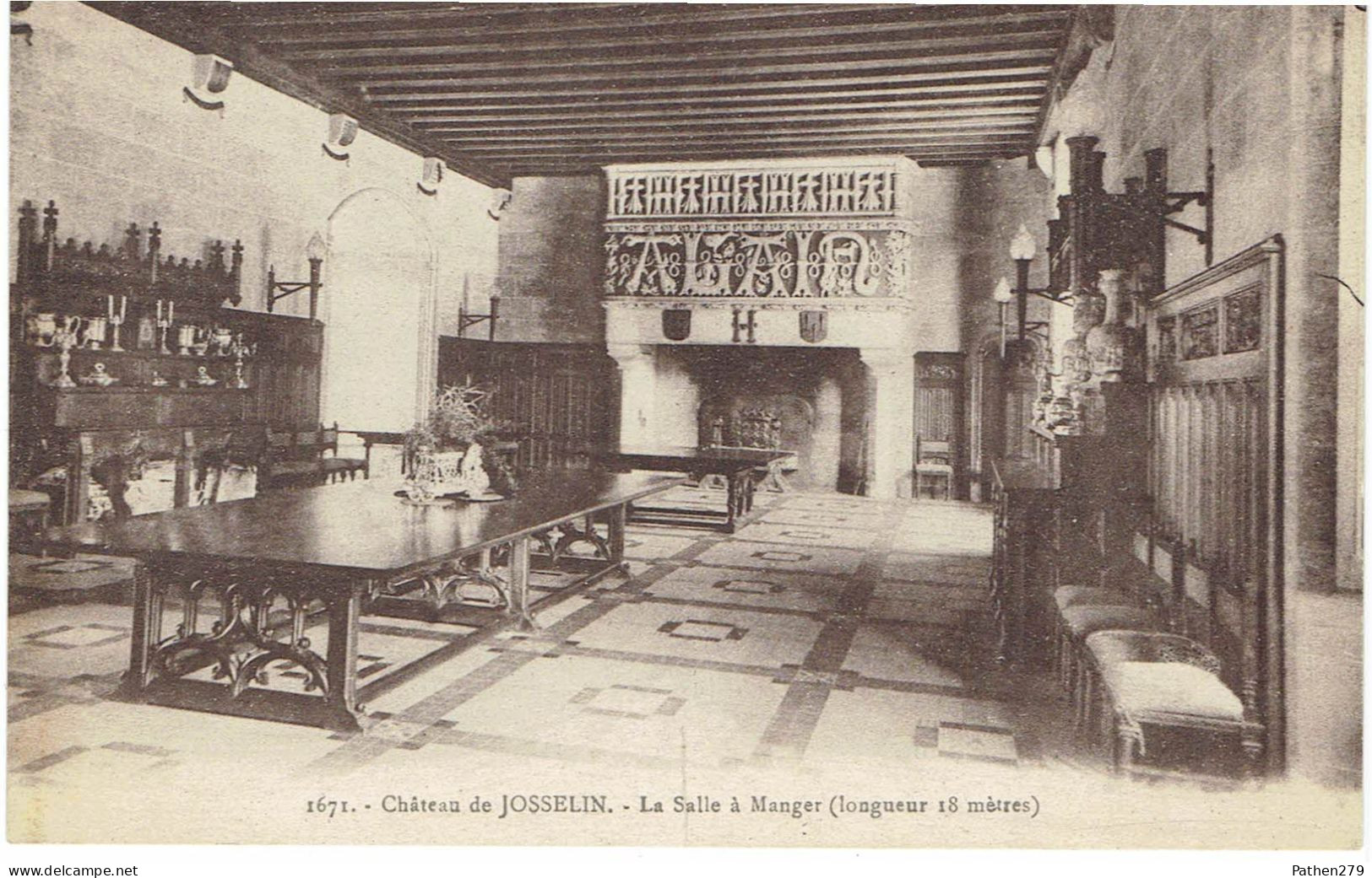 CPA FRANCE 56 MORBIHAN JOSSELIN - La Salle à Manger Du Château - Josselin