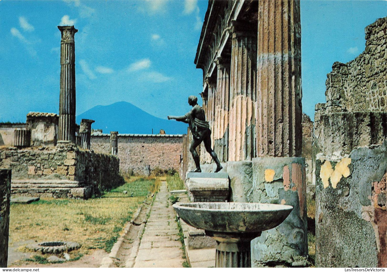 ITALIE - Pompei - Temple De Apollo - Vue Générale - Statue - Ruines - Carte Postale Ancienne - Pompei