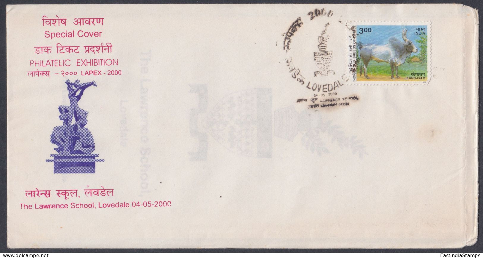 Inde India 2000 Special Cover Lovedale School, Education, Knowledge, Pictorial Postmark - Covers & Documents