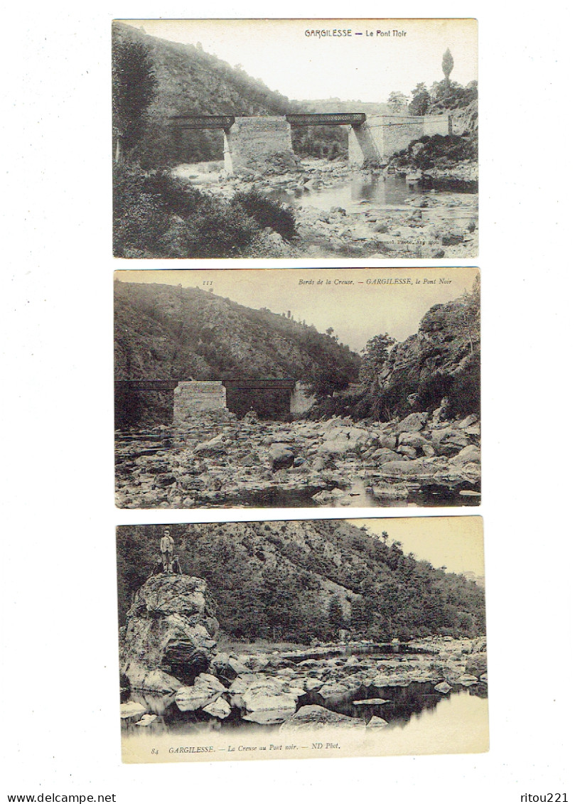 Lot 3 Cpa - INDRE - 36 - GARGILESSE - Le Pont Noir - Animation - N° 111 - ND 84 - Sonstige & Ohne Zuordnung